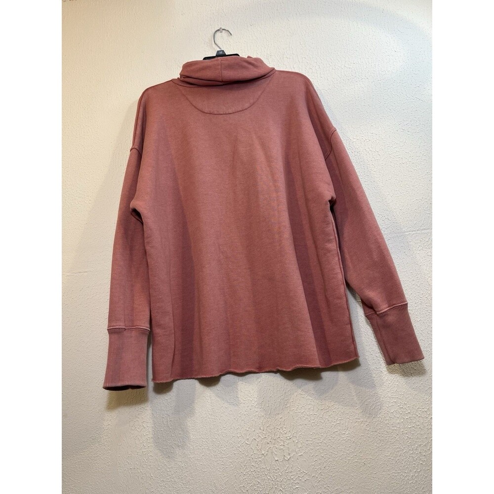 Aerie Cowl Neck Sweatshirt Women’s M Pink Oversized Raw Hem Long Sleeve - Picture 2 of 9